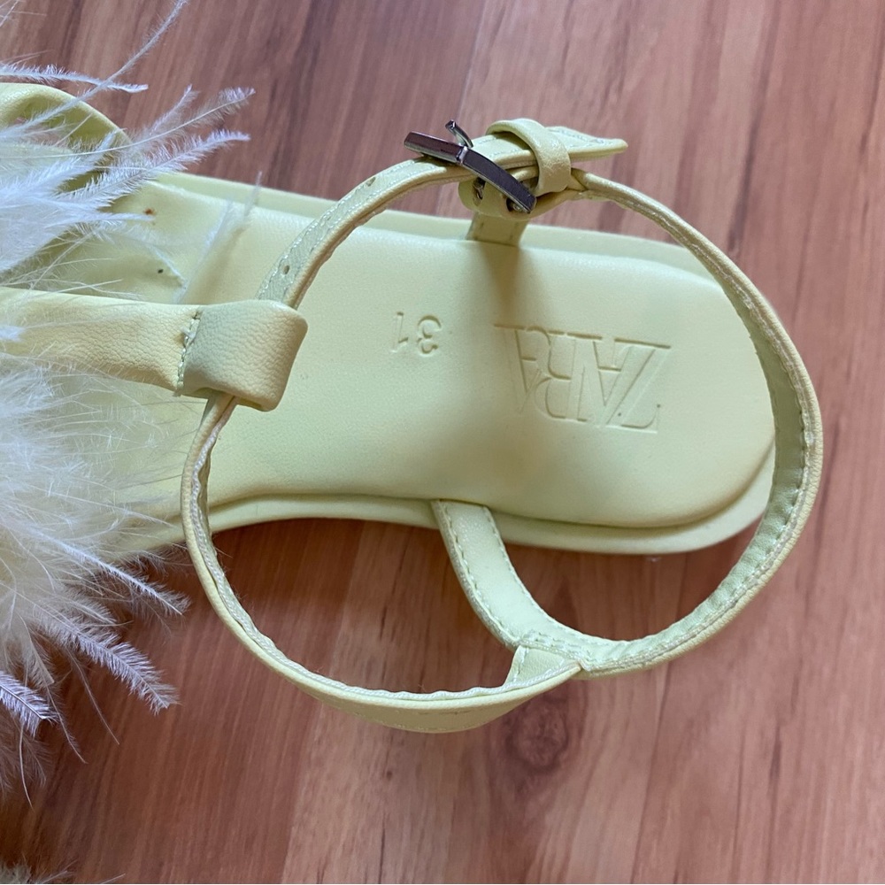 Zara Girls Feather Sandals in Lime Green-Size 13.5 - Picture 7 of 8